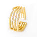 Wholesale Rings gold Copper diamond letters JDC-RS-JL102 Rings JoyasDeChina Multilateral stripes Wholesale Jewelry JoyasDeChina Joyas De China