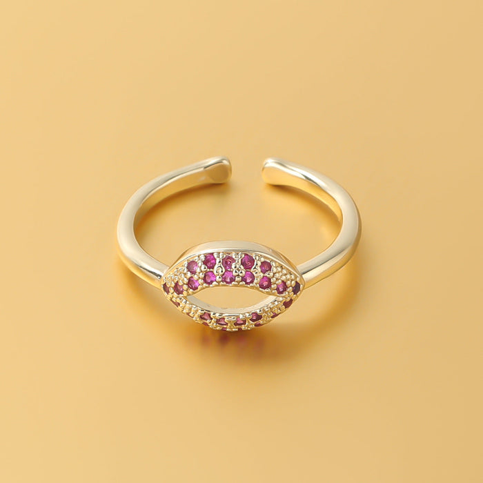 Wholesale Rings gold Copper micro diamond love heart JDC-RS-JL108 Rings JoyasDeChina No. 3 One size fits all Wholesale Jewelry JoyasDeChina Joyas De China
