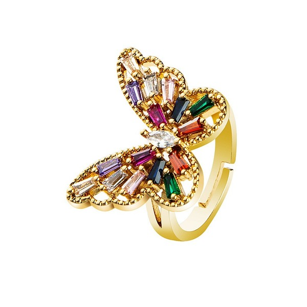 Wholesale Rings gold Copper micro-inlaid zircon butterfly JDC-RS-JL085 Rings JoyasDeChina Wholesale Jewelry JoyasDeChina Joyas De China