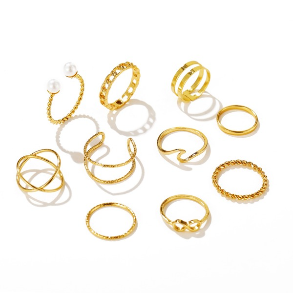 Bulk Jewelry Wholesale Rings gold geometry Alloy JDC-RS-F515 Wholesale factory from China YIWU China