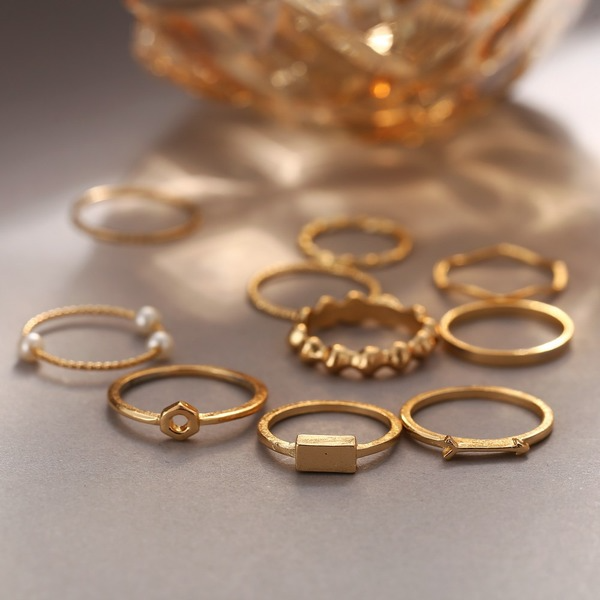 Bulk Jewelry Wholesale Rings gold geometry Alloy JDC-RS-F546 Wholesale factory from China YIWU China
