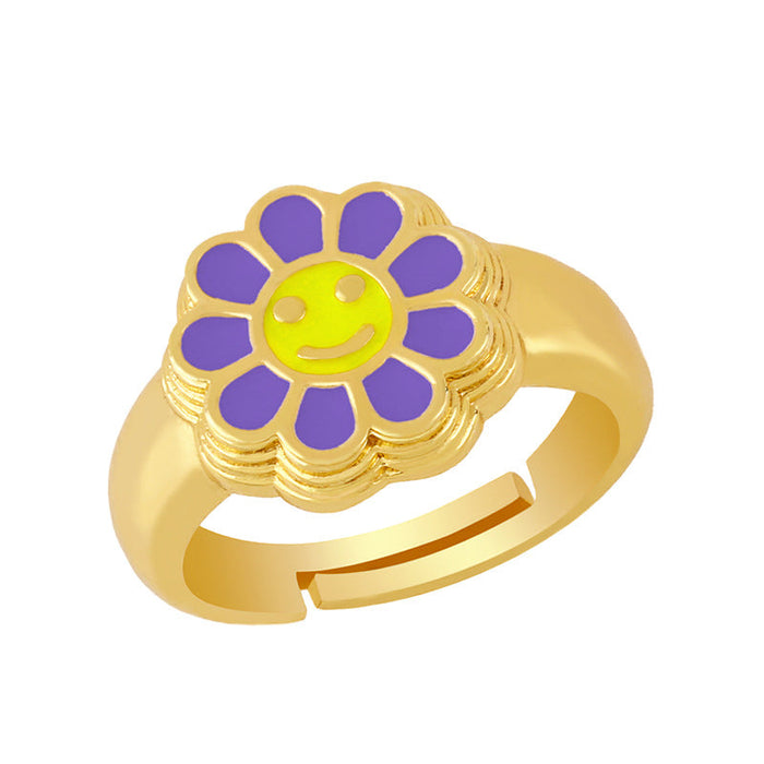 Wholesale Rings gold geometry copper JDC-RS-AS404 Rings JoyasDeChina purple The opening is adjustable Wholesale Jewelry JoyasDeChina Joyas De China
