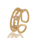 Wholesale Rings gold geometry copper JDC-RS-HX008 Rings JoyasDeChina Stars Adjustable opening Wholesale Jewelry JoyasDeChina Joyas De China