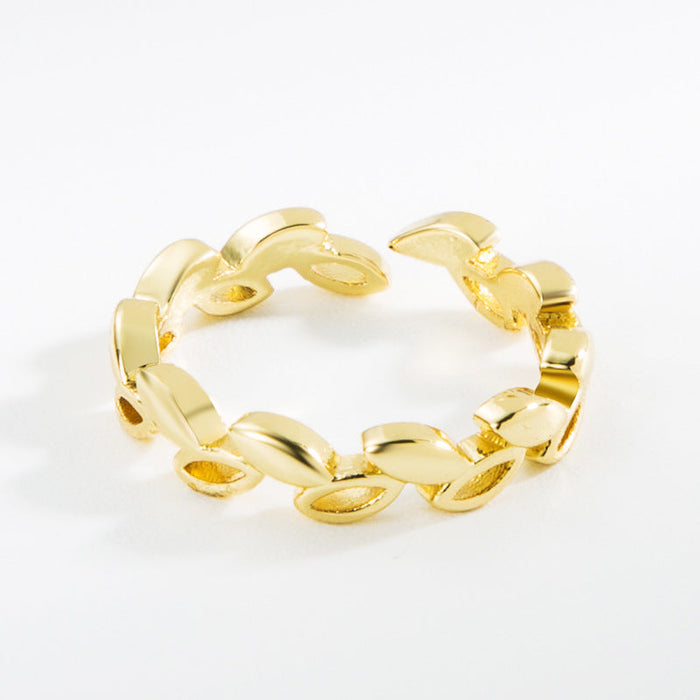 Wholesale Rings gold geometry copper JDC-RS-JL118 Rings JoyasDeChina Leaves, Wholesale Jewelry JoyasDeChina Joyas De China