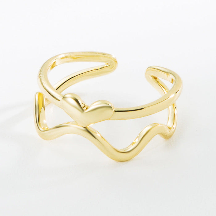 Wholesale Rings gold geometry copper JDC-RS-JL118 Rings JoyasDeChina Love wave Wholesale Jewelry JoyasDeChina Joyas De China