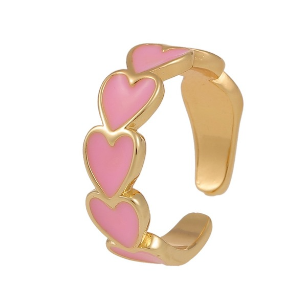 Wholesale Rings gold Heart-shaped drop of oil copper JDC-RS-HX020 Rings JoyasDeChina Wholesale Jewelry JoyasDeChina Joyas De China