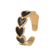 Wholesale Rings gold Heart-shaped drop of oil copper JDC-RS-HX020 Rings JoyasDeChina black Opening adjustable Wholesale Jewelry JoyasDeChina Joyas De China