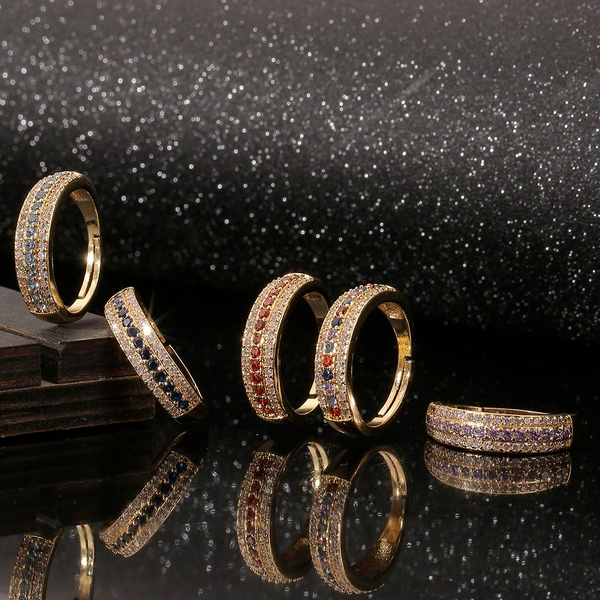 Wholesale Rings gold Inlaid zircon copper JDC-RS-HX011 Rings JoyasDeChina Wholesale Jewelry JoyasDeChina Joyas De China