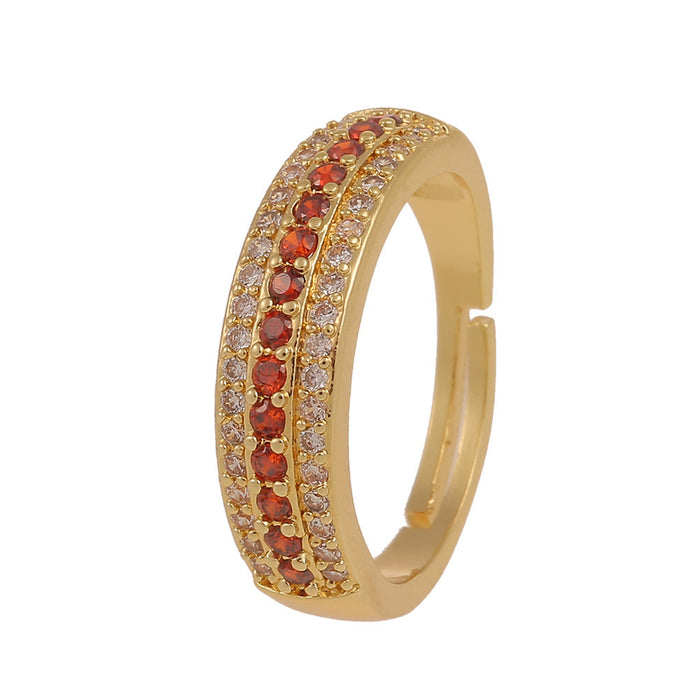 Wholesale Rings gold Inlaid zircon copper JDC-RS-HX011 Rings JoyasDeChina Red The openings are adjustable Wholesale Jewelry JoyasDeChina Joyas De China