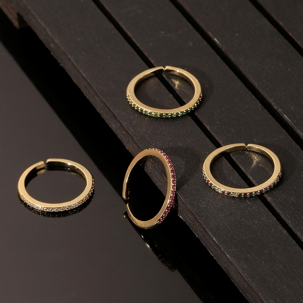 Wholesale Rings gold Inlaid zircon copper JDC-RS-HX021 Rings JoyasDeChina Wholesale Jewelry JoyasDeChina Joyas De China