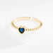 Wholesale Rings gold Love heart shaped rhinestones copper JDC-RS-JL061 Rings JoyasDeChina blue Wholesale Jewelry JoyasDeChina Joyas De China