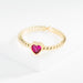 Wholesale Rings gold Love heart shaped rhinestones copper JDC-RS-JL061 Rings JoyasDeChina Rose Wholesale Jewelry JoyasDeChina Joyas De China