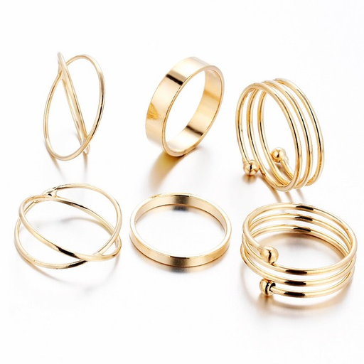 Bulk Jewelry Wholesale Rings gold Metal geometric joints JDC-RS-xy010 Wholesale factory from China YIWU China