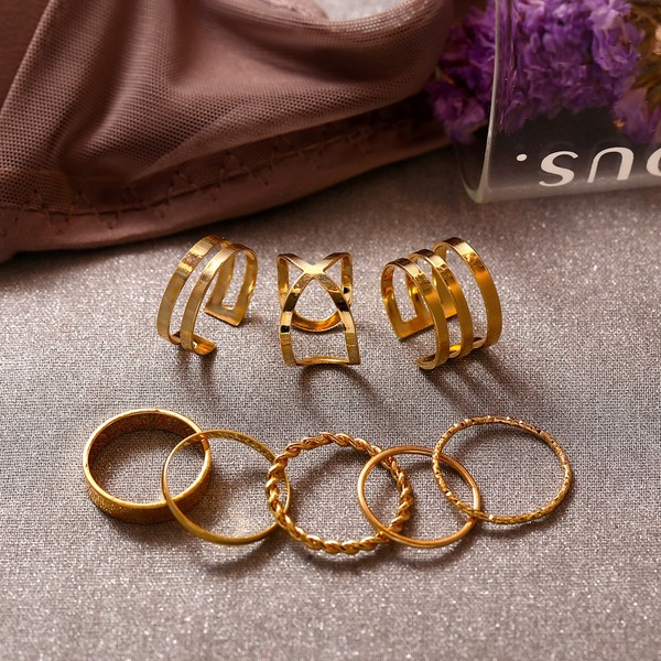 Bulk Jewelry Wholesale Rings gold Multi-layer opening cross twist Alloy JDC-RS-xy022 Wholesale factory from China YIWU China