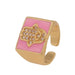Wholesale Rings gold palm copper JDC-RS-HX006 Rings JoyasDeChina pink Opening adjustable Wholesale Jewelry JoyasDeChina Joyas De China
