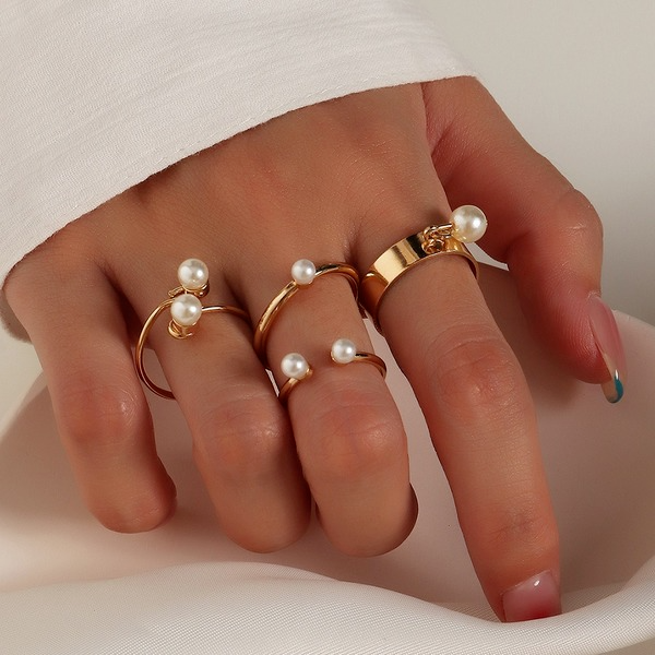 Bulk Jewelry Wholesale Rings gold pearl Alloy JDC-RS-e146 Wholesale factory from China YIWU China