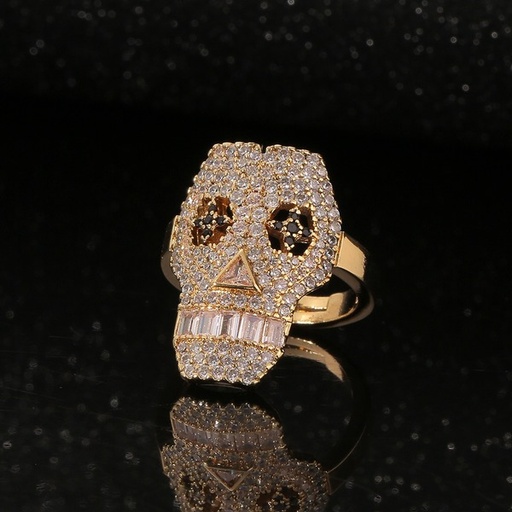 Wholesale Rings gold Skull copper JDC-RS-HX030 Rings JoyasDeChina Wholesale Jewelry JoyasDeChina Joyas De China