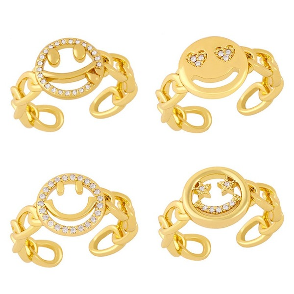 Wholesale Rings gold smile copper JDC-RS-AS381 Rings JoyasDeChina Wholesale Jewelry JoyasDeChina Joyas De China