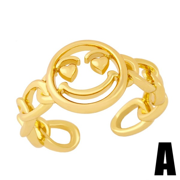 Wholesale Rings gold smile copper JDC-RS-AS382 Rings JoyasDeChina Wholesale Jewelry JoyasDeChina Joyas De China