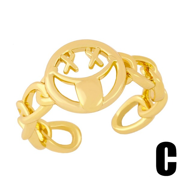 Wholesale Rings gold smile copper JDC-RS-AS382 Rings JoyasDeChina Wholesale Jewelry JoyasDeChina Joyas De China