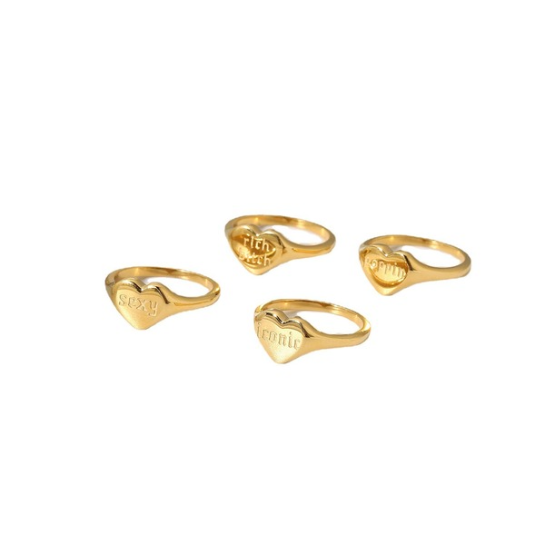 Bulk Jewelry Wholesale Rings gold Stainless steel geometry JDC-RS-JD051 Wholesale factory from China YIWU China