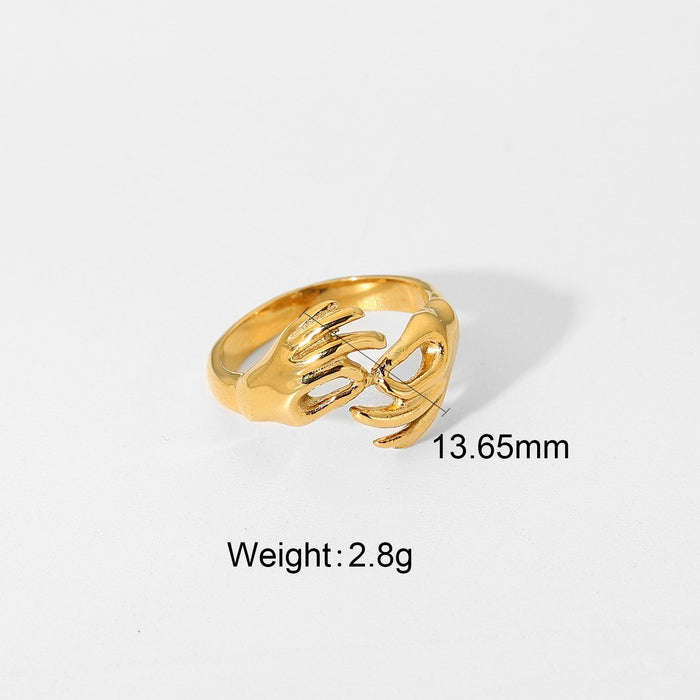Bulk Jewelry Wholesale Rings gold Stainless steel Punk cool girl finger shape JDC-RS-JD079 Wholesale factory from China YIWU China