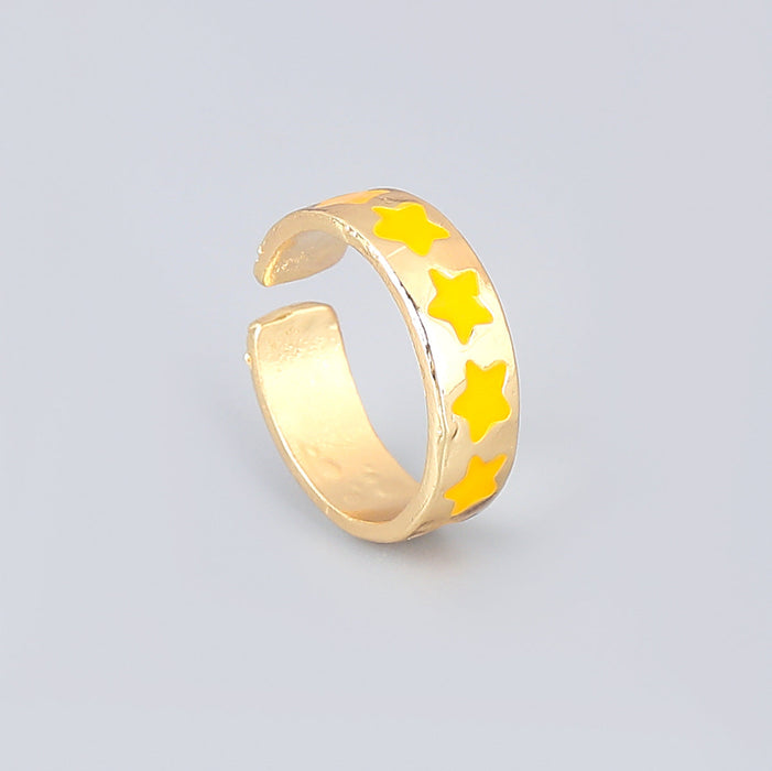 Wholesale Rings Golden alloy dripping stars JDC-RS-JL047 Rings JoyasDeChina Yellow Wholesale Jewelry JoyasDeChina Joyas De China