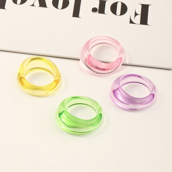 Bulk Jewelry Wholesale Rings Rainbow candy color cute resin JDC-RS-e150 Wholesale factory from China YIWU China