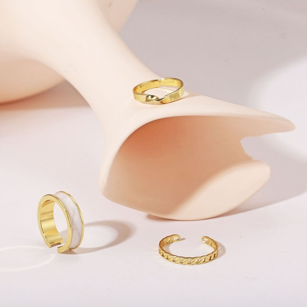 Bulk Jewelry Wholesale Rings Three-piece golden geometric alloy ring JDC-RS-xy021 Wholesale factory from China YIWU China
