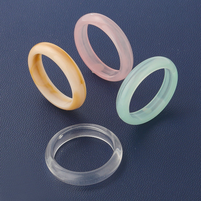 Wholesale Rings Transparent resin geometry copper JDC-RS-JL091 Rings JoyasDeChina 4-piece set Wholesale Jewelry JoyasDeChina Joyas De China