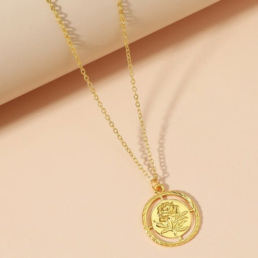 Wholesale rose flower alloy necklaces JDC-NE-A063 Necklaces 妙雅 Wholesale Jewelry JoyasDeChina Joyas De China