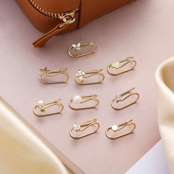 Bulk Jewelry Wholesale rose gold alloy U-shaped Earrings clips JDC-ES-F213 Wholesale factory from China YIWU China