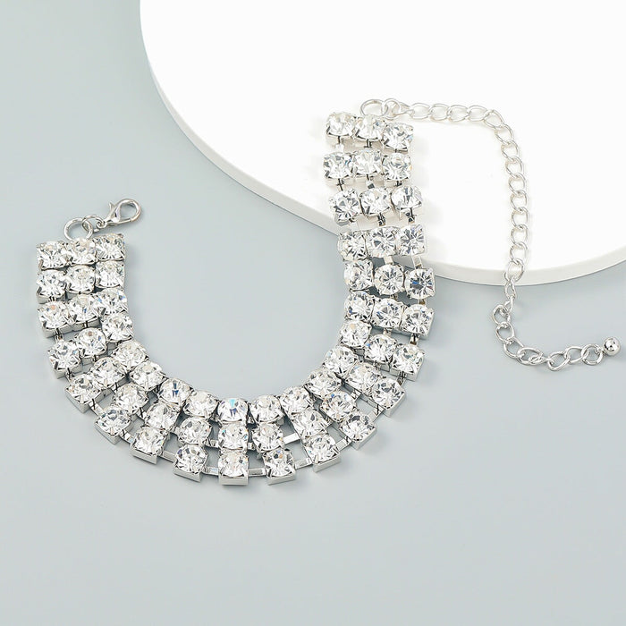 Wholesale rose gold rhinestone earrings JDC-NE-JL215 Necklace 氿乐 Wholesale Jewelry JoyasDeChina Joyas De China