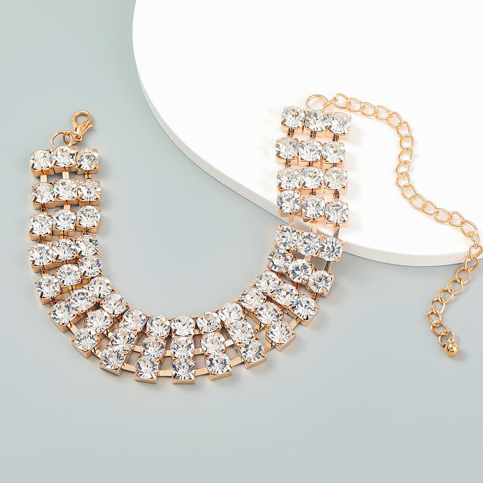 Wholesale rose gold rhinestone earrings JDC-NE-JL215 Necklace 氿乐 Wholesale Jewelry JoyasDeChina Joyas De China