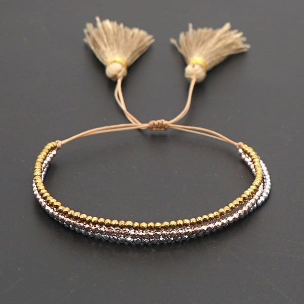 Bulk Jewelry Wholesale rose gold silver tassel cut-out iron gallstone bracelet JDC-gbh437 Wholesale factory from China YIWU China