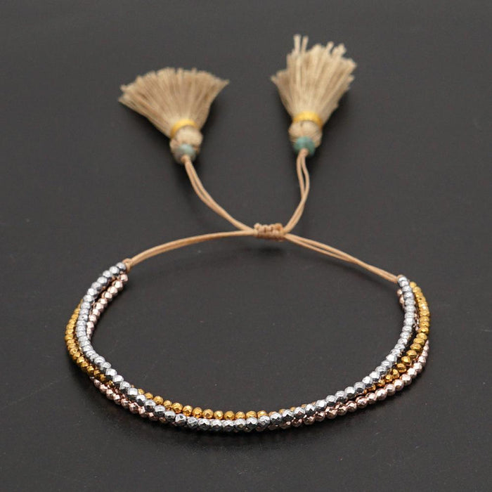 Bulk Jewelry Wholesale rose gold silver tassel cut-out iron gallstone bracelet JDC-gbh437 Wholesale factory from China YIWU China