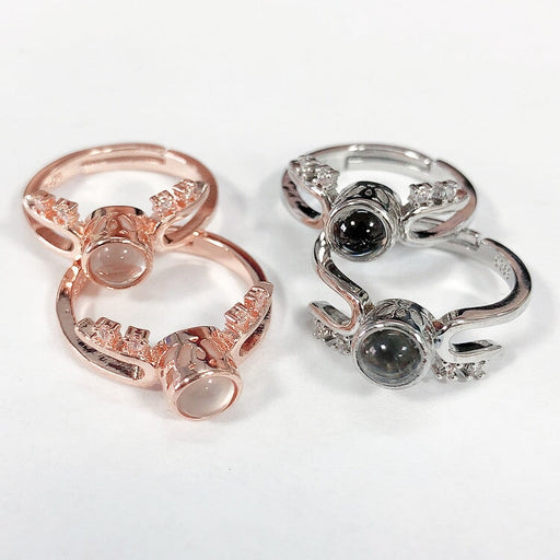 Wholesale rose gold white copper ring JDC-RS-FanQL011 Rings 方绮丽 female couple adjustable Wholesale Jewelry JoyasDeChina Joyas De China