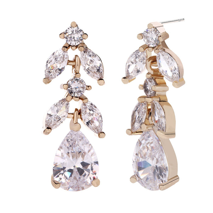Wholesale rose gold Zircon Earrings JDC-ES-Mix014 Earrings 迷茜 Gold Wholesale Jewelry JoyasDeChina Joyas De China
