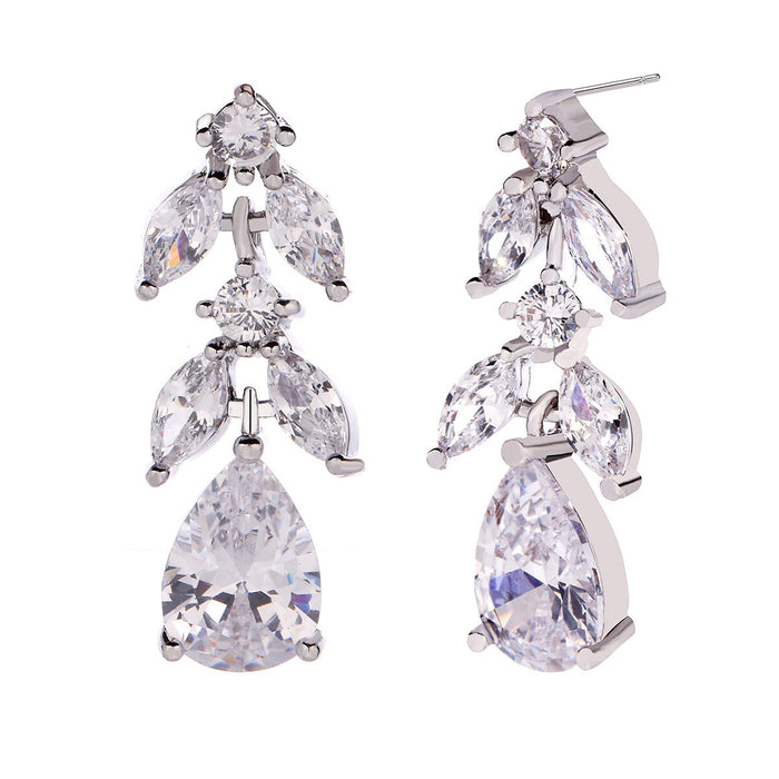 Wholesale rose gold Zircon Earrings JDC-ES-Mix014 Earrings 迷茜 Silver Wholesale Jewelry JoyasDeChina Joyas De China