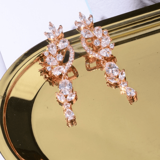Wholesale rose gold zircon earrings JDC-ES-Mix016 Earrings 迷茜 Wholesale Jewelry JoyasDeChina Joyas De China