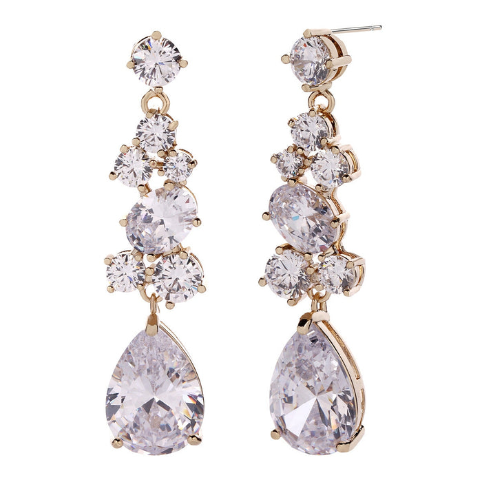 Wholesale rose gold zircon earrings JDC-ES-Mix018 Earrings 迷茜 gold Wholesale Jewelry JoyasDeChina Joyas De China