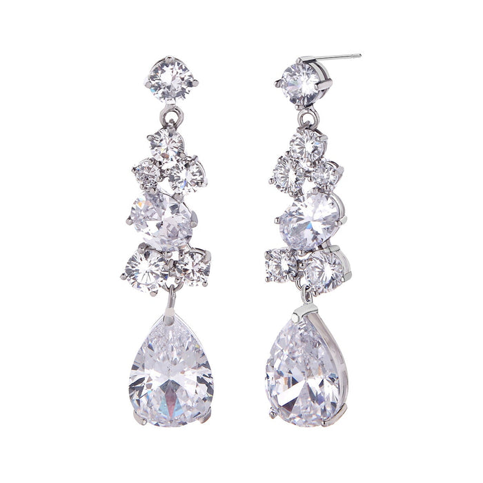 Wholesale rose gold zircon earrings JDC-ES-Mix018 Earrings 迷茜 Silver Wholesale Jewelry JoyasDeChina Joyas De China