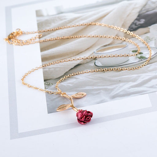 Wholesale Rose Pendant Alloy Necklace JDC-NE-Saip003 Necklaces 赛蒲 Wholesale Jewelry JoyasDeChina Joyas De China