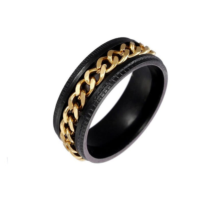 Wholesale rotatable chain stainless steel couple ring JDC-RS-Dingc006 Rings 顶潮 Wholesale Jewelry JoyasDeChina Joyas De China