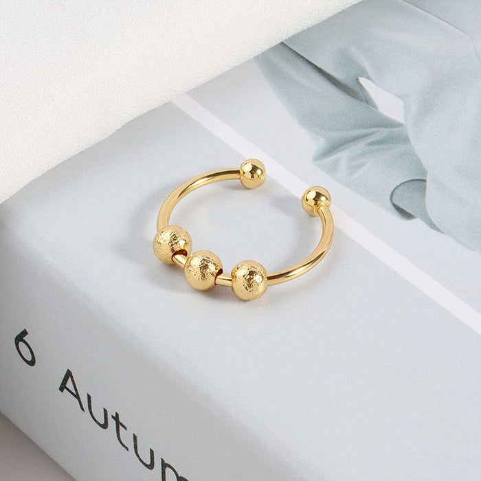 Wholesale Rotating Ball Bead Plating Copper Decompression Ring JDC-RS-YZM093 Rings 伊之美 Wholesale Jewelry JoyasDeChina Joyas De China