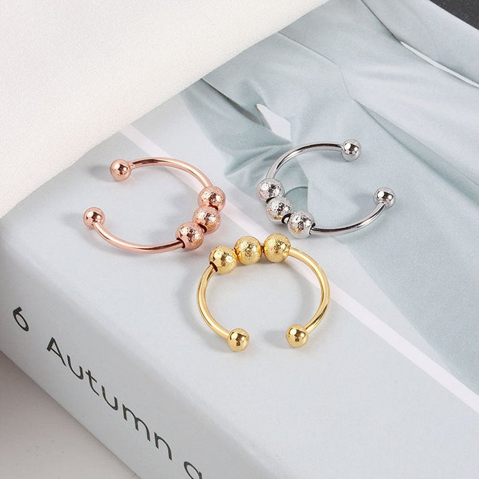 Wholesale Rotating Ball Bead Plating Copper Decompression Ring JDC-RS-YZM093 Rings 伊之美 Wholesale Jewelry JoyasDeChina Joyas De China