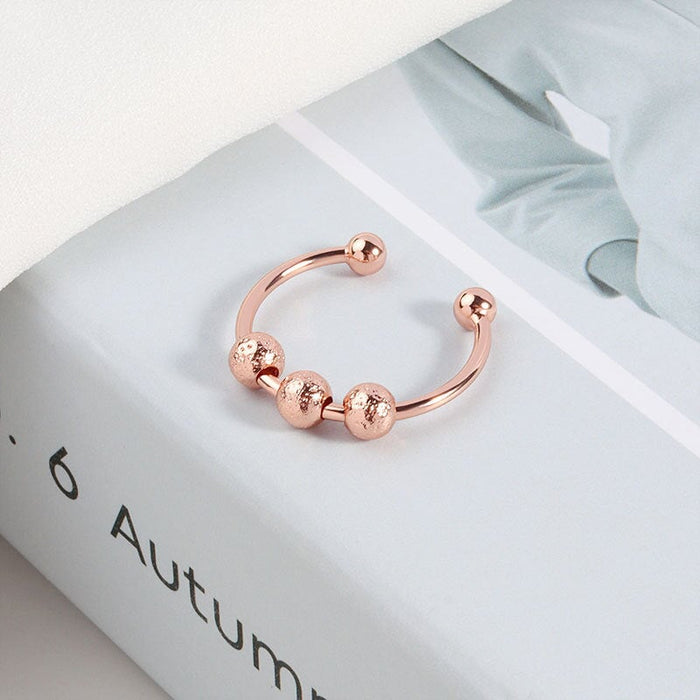 Wholesale Rotating Ball Bead Plating Copper Decompression Ring JDC-RS-YZM093 Rings 伊之美 rose gold adjustable Wholesale Jewelry JoyasDeChina Joyas De China