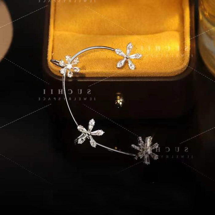 Wholesale rotating flower alloy earrings JDC-ES-XuF090 Earrings 旭帆 right Wholesale Jewelry JoyasDeChina Joyas De China