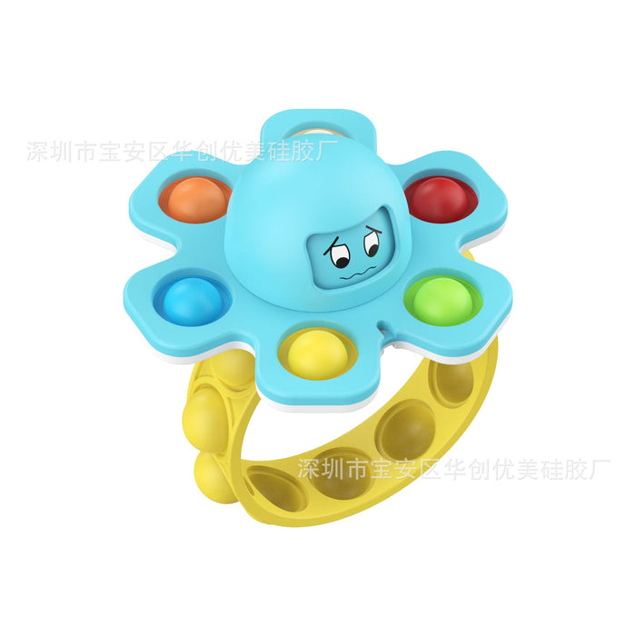 Wholesale Rotating Octopus Gyro Decompression Silicone wristband fidgets toy JDC-FT-HC010 fidgets toy JoyasDeChina blue wristband Wholesale Jewelry JoyasDeChina Joyas De China