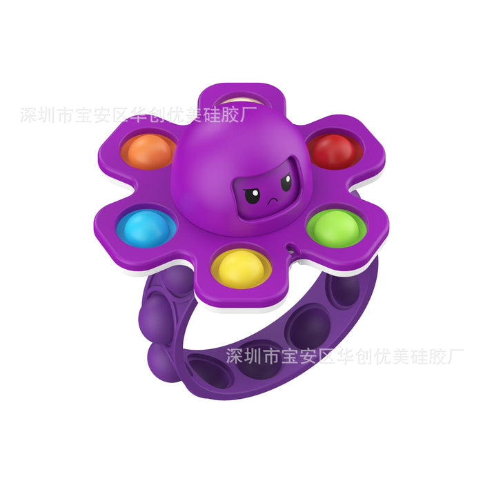 Wholesale Rotating Octopus Gyro Decompression Silicone wristband fidgets toy JDC-FT-HC010 fidgets toy JoyasDeChina purple wristband Wholesale Jewelry JoyasDeChina Joyas De China